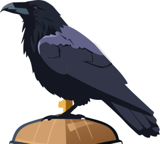 raven on a urn